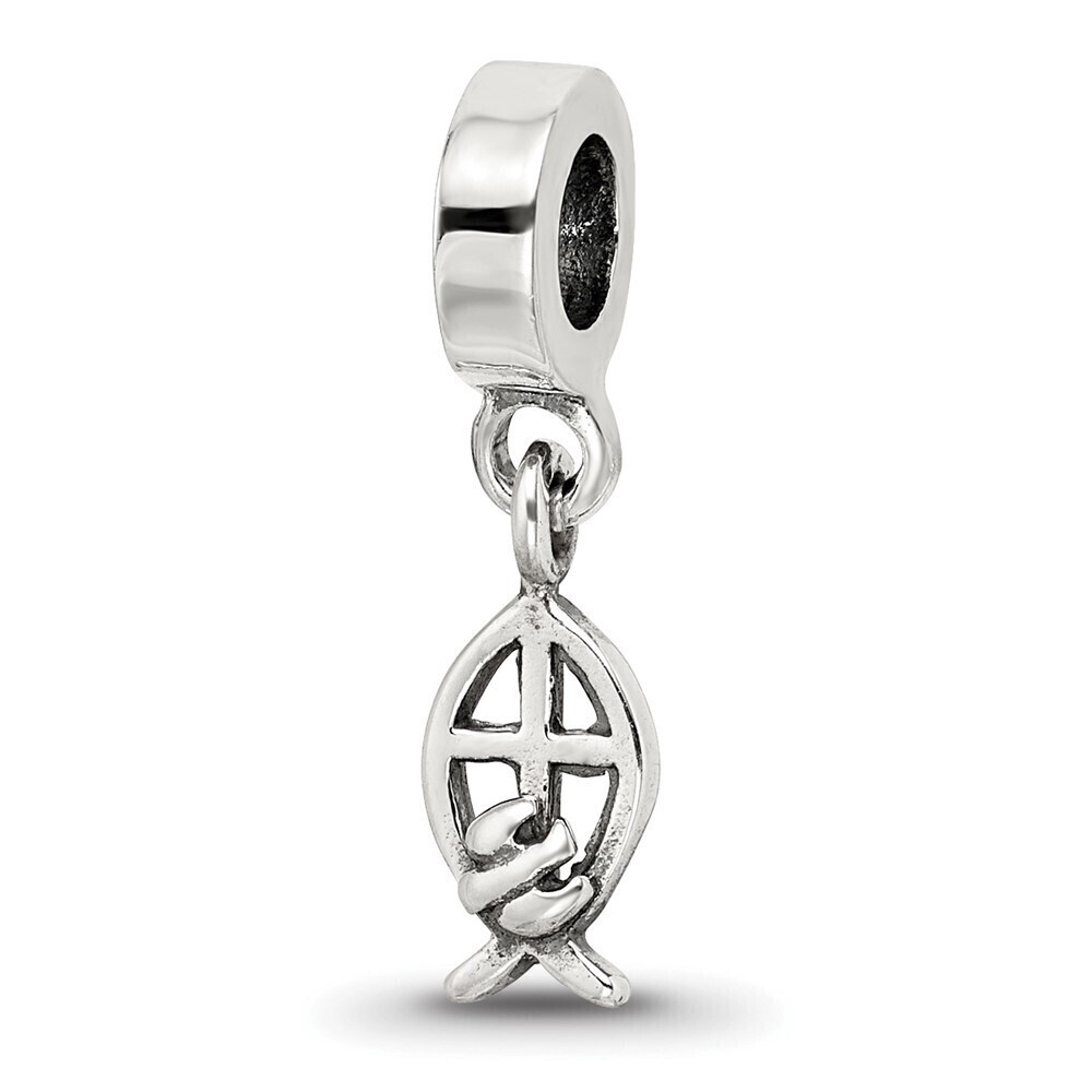 Kazi Luxury Sterling Silver Reflections Ichthus Dangle Bead